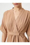 Фото #34 товара Платье женское Koton Oversize Midi с поясом и V-образным вырезом