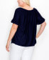 Фото #2 товара Plus Size Swiss Dot Button Front Ruffle Sleeve Top
