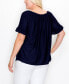 ფოტო #2 პროდუქტის Plus Size Swiss Dot Button Front Ruffle Sleeve Top