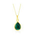Sterling Silver or Gold plated over sterling silver Pear-Shaped Malachite Pendant Necklace