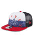 Фото #1 товара Men's White/Red Atlanta Braves Team Foam Front A-Frame Trucker 9Fifty Snapback Hat