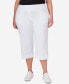 Фото #1 товара Plus Size Pull-On Silky Tech Capri Pants