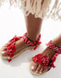 Arizona Loves Trekky raffia bandana print sandals in red