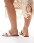 RAID Wide Fit Ginerva flat sandals in white