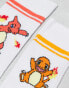 Фото #4 товара ASOS DESIGN 2 pack Pokémon Charmander socks in white