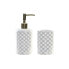 Набор для ванной DKD Home Decor Белый Позолоченный ABS Dolomite 8 x 7 x 17,5 cm (2 штук)