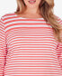 ფოტო #4 პროდუქტის Plus Size Patio Party Striped Jersey Top