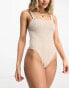 4th & Reckless leyton textured swimsuit in stone