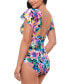 Фото #3 товара Women's Garden Dreams Flutter-Sleeve One-Piece Swimsuit, Created for Macy's