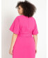 Plus Size Cross Front Flutter Sleeve Dress