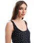 Фото #3 товара New Look mini slip dress in black spot