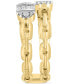 ფოტო #4 პროდუქტის EFFY® Diamond Baguette & Round Chain Link Double Ring (1/4 ct. t.w.) in 14k Gold