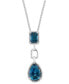 Фото #4 товара EFFY Collection eFFY® London Blue Topaz Double Drop 18" Pendant Necklace (5 ct. t.w) in Sterling Silver