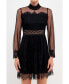 Фото #1 товара Women's Long Sleeve Lace Mini Dress