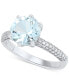 ფოტო #1 პროდუქტის Aquamarine (2-1/2 ct. t.w.) & Diamond (3/8 ct. t.w.) Ring in 14k White Gold