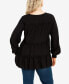 ფოტო #2 პროდუქტის Plus Size Neela V-neck Long Sleeve Top