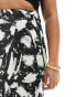 Yours bias cut midi skirt in abstract print