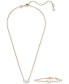 ფოტო #2 პროდუქტის Rose Gold-Tone Mesmera Mixed Cuts Bangle Bracelet & Pendant Necklace Set, 15" + 2-3/4" extender