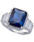 ფოტო #1 პროდუქტის Cubic Zirconia Blue Statement Ring in Sterling Silver