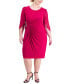 ფოტო #1 პროდუქტის Plus Size Chiffon-Sleeve Sheath Dress