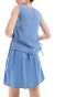 Фото #2 товара Vero Moda wrap mini skirt co-ord in medium blue chambray