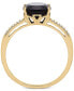 ფოტო #2 პროდუქტის Onyx (10 x 8mm) & Diamond Accent Ring in 14k Gold