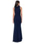 Фото #2 товара Petite Ruffled V-Neck Ruched Sleeveless Gown