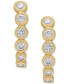 ფოტო #1 პროდუქტის Lab-Grown White Sapphire Bezel Half Hoop Earrings (1-1/8 ct. t.w.) in 14k Gold-Plated Sterling Silver