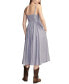 Фото #1 товара Women's Striped Seamed-Bodice Cotton Maxi Dress