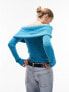 Фото #3 товара Topshop knitted chunky twist bardot top in blue