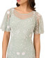Фото #3 товара Embellished Flutter-Sleeve Sheath Dress