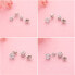 Charming stud earrings with zircons E000143