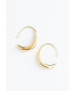 Crescent Moon Thread Drop Earrings in Gold