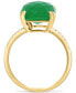 ფოტო #3 პროდუქტის EFFY® Dyed Jade & Diamond (1/20 ct. t.w.) Statement Ring in 14k Gold