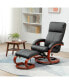 Фото #2 товара Recliner Chair with Ottoman, Electric Faux Leather Recliner with 10 Vibration Points and 5 Massage Mode, Reclining Chair with Remote Control, Swivel Wood Base and Side Pocket, Black