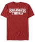 Stranger Things Men's Solid Logo Left Chest Short Sleeve T-Shirt Красный, XLARGE - фото #1