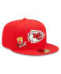 Фото #1 товара Men's Red Kansas City Chiefs Crown 2x Super Bowl Champions 59FIFTY Fitted Hat