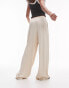 Topshop satin drawcord trouser in oyster