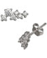 ფოტო #1 პროდუქტის Cubic Zirconia Horizontal Cluster Stud Earrings in Sterling Silver, Created for Macy's