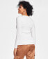 Фото #2 товара Women's Chain-Detail Ribbed Sweater, Created for Macy's