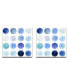 'Blue Lunar I/II' 2 Piece Abstract Canvas Wall Art Set