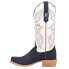 Фото #5 товара R. Watson Boots Midnight Blue Rough Out Embroidered Square Toe Cowboy Womens Si