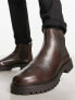 Walk London Sean chunky chelsea boots in brown leather 44 - фото #3