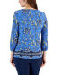 Women's Printed 3/4 Sleeve Square-Neck Top, Created for Macy's
