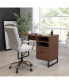 Фото #3 товара Brighton Rustic Computer Desk With Shelving And Storage Drawer Metal Frame Pedestal Base Home Office Desk