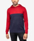 ფოტო #1 პროდუქტის Men's Basic Hooded Colorblock Midweight Sweater