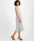 Women's Printed Split-Neck Fit & Flare Midi Dress