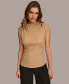 Фото #1 товара Women's Cap-Sleeve Mock-Neck Top