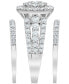 ფოტო #3 პროდუქტის Diamond Halo Cluster Three Piece Bridal Set (2 ct. t.w.) in 14k White Gold