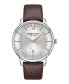 ფოტო #1 პროდუქტის Men's Quartz Classic Brown Dark Genuine Leather Watch 42mm
